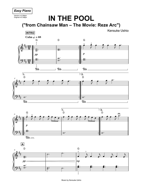 In the pool (from Chainsaw Man – The Movie: Reze Arc) - Kensuke Ushio (Easy Piano)