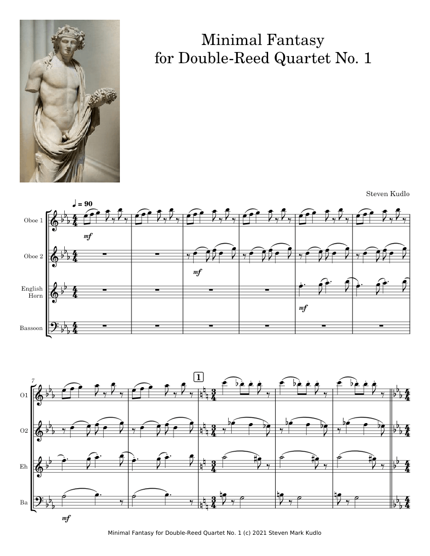 Minimal Fantasy for Double-Reed Quartet No. 1 - Steven Kudlo Sheet ...