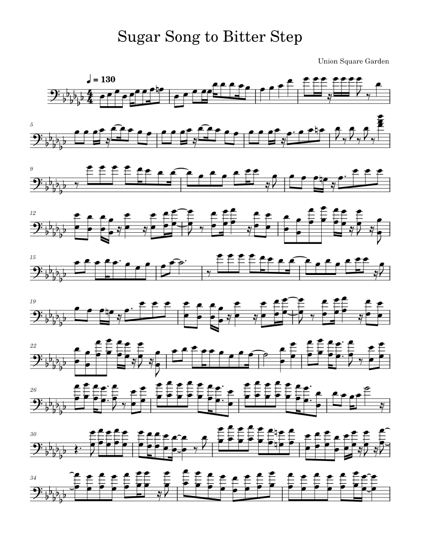 Sugar Song to Bitter Step - Union Square Garden Sheet music Sugar Song to Bitter Step - Union Square Garden Sheet music