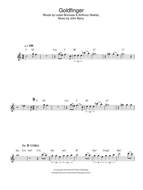 Goldfinger (from James Bond: 'Goldfinger') - Shirley Bassey (Flute Solo)