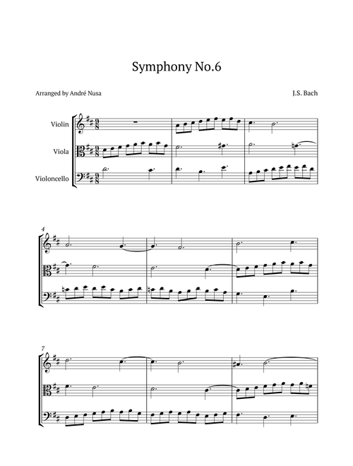 Symphony No.6 (Arr. André Nusa) - J.S. Bach (String Ensemble)