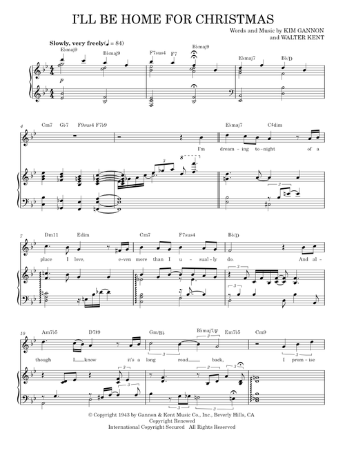 I'll Be Home For Christmas - Bing Crosby, Michael Buble (Piano Vocal)