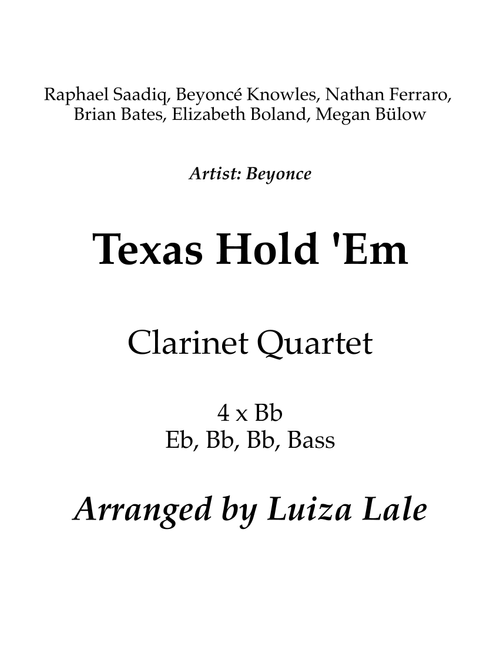 Texas Hold 'em (Arr. Luiza Lale) - Beyoncé (Woodwind Ensemble)