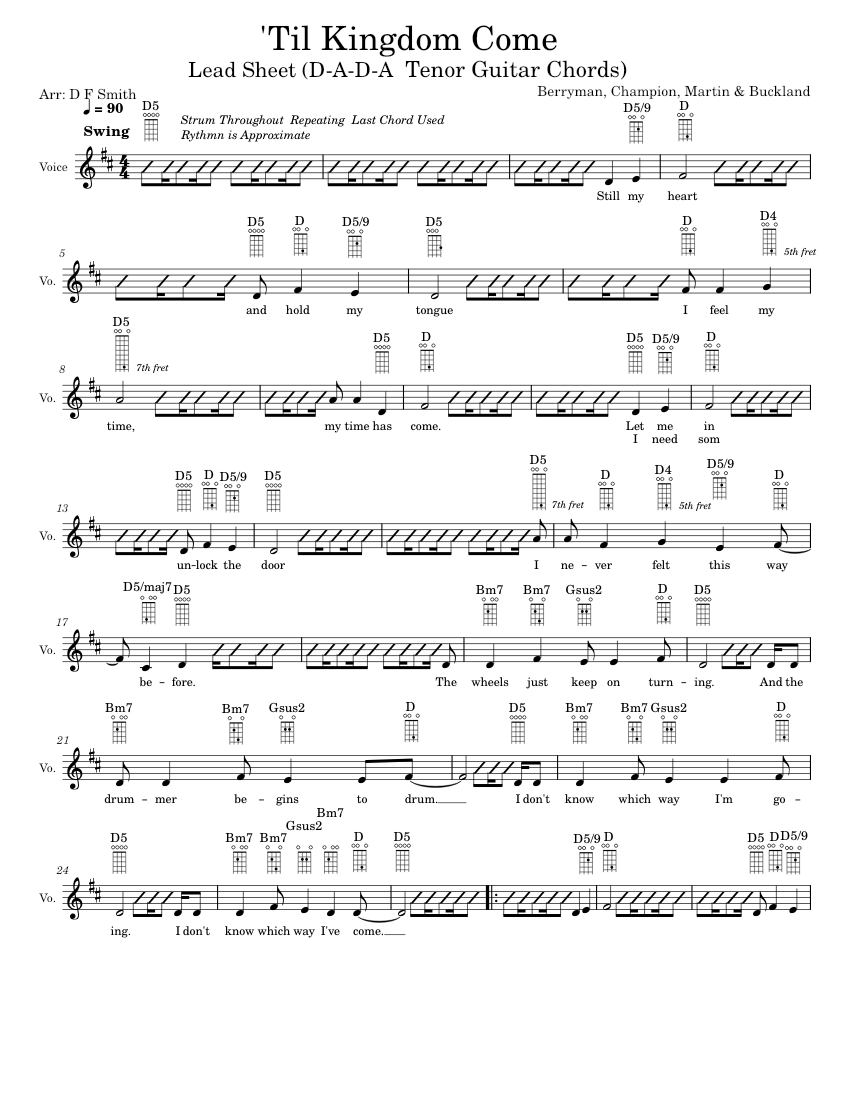 Til kingdom come – Coldplay Sheet Music with Chords for Vocals