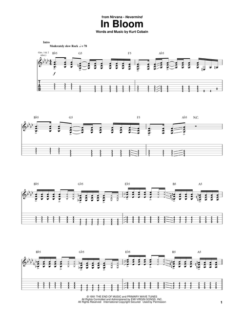 In Bloom - Nirvana (Guitar Tab)