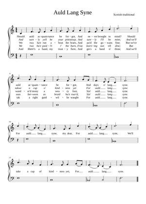 Auld Lang Syne Sheet Music