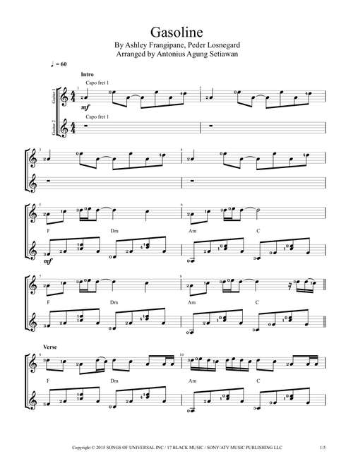 Gasoline (Arr. Antonius Agung Setiawan) - Halsey (Solo Guitar)