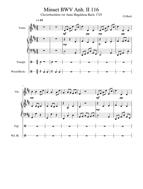 Minuet BWV Anh. II 116