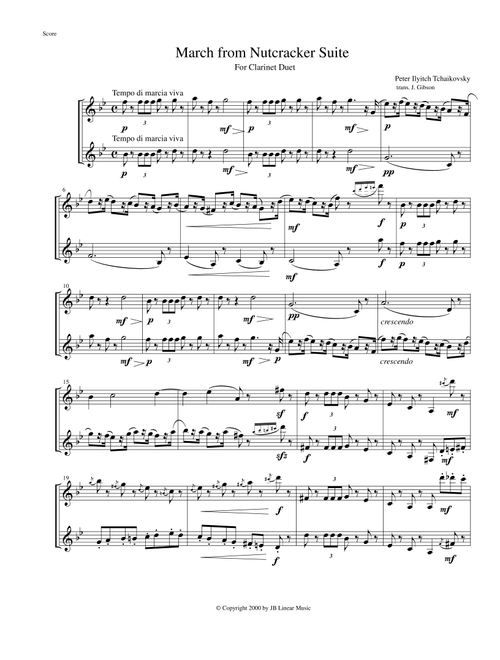 3 Pieces from The Nutcracker for Clarinet Duet (Arr. John Gibson) - Tchaikowsky (Clarinet Duet)
