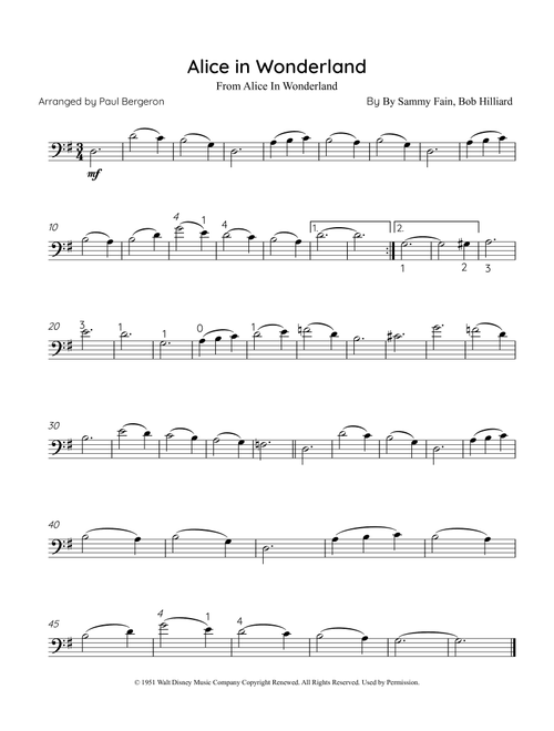 Alice In Wonderland (Arr. Paul Bergeron) - Bill Evans (Cello Solo)