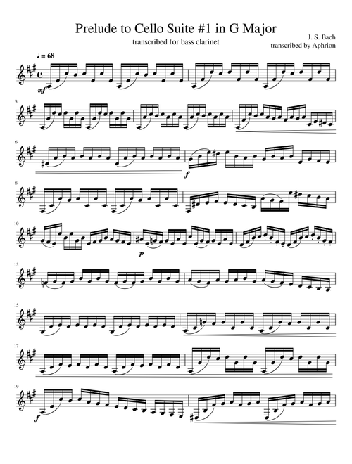 Prelude to Cello Suite #1 in G Major