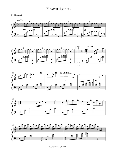 Flower Dance Simplified Piano Version