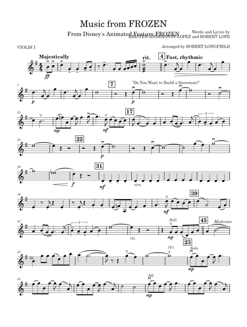 Music from FROZEN - Kristen Anderson Lopez and Robert Lopez