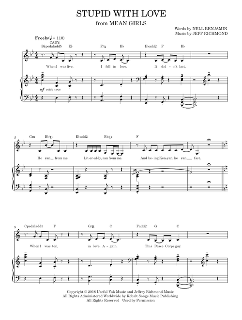 Mean girls - stupid with love – Misc Soundtrack (Piano Vocal)