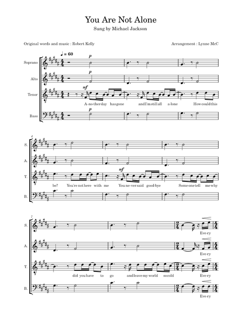 You are not alone - Michael Jackson - SATB