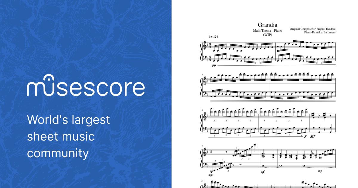 Grandia - Main Theme (Piano) Sheet music for Piano (Solo) | Musescore.com