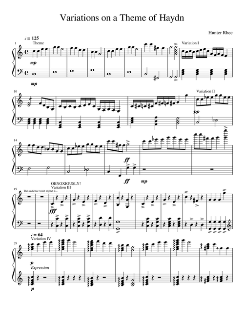 Variations on a Theme of Haydn