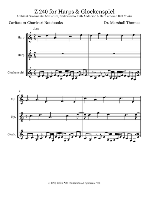 Z 240 for Harps & Glockenspiel - Celebrity Chamber Players (Small Ensemble)
