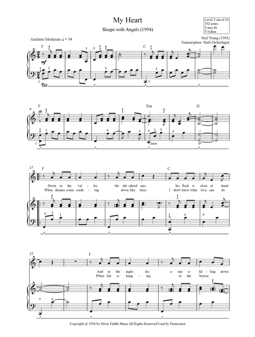 My Heart (Arr. Niels Dolieslager) - Neil Young (Piano Vocal)
