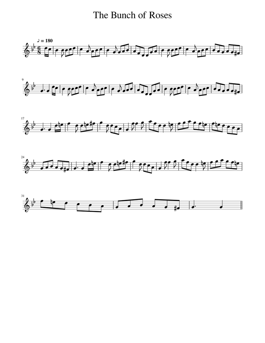 Bunch Roses With R200 Notes In The Bunch of Roses Sheet music for Piano (Solo) Easy | Musescore.com
