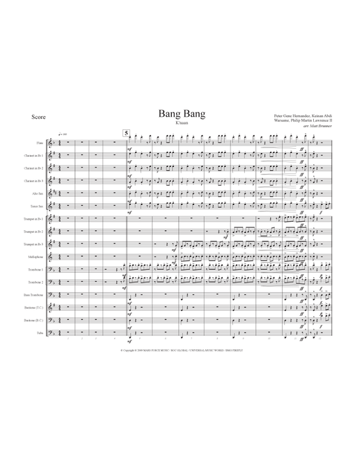 Bang Bang (Arr. Matt Brunner) - K'naan (Marching Band)