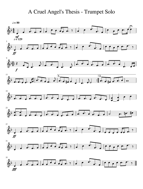 Neon Genesis Evangelion: A Cruel Angel's Thesis - Trumpet Solo