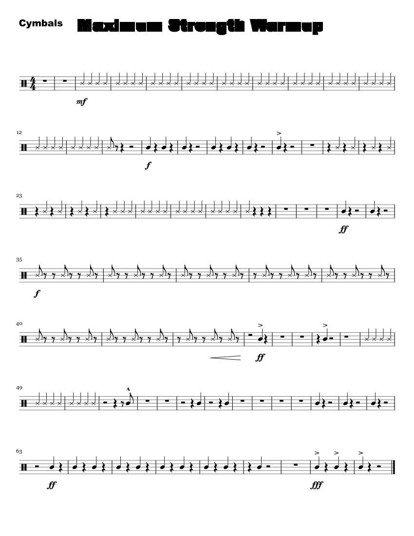 Max. Strength Cymbals Sheet Music for Crash (Solo