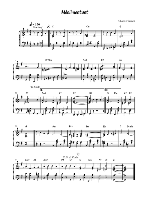 Ménilmontant - Charles Trenet