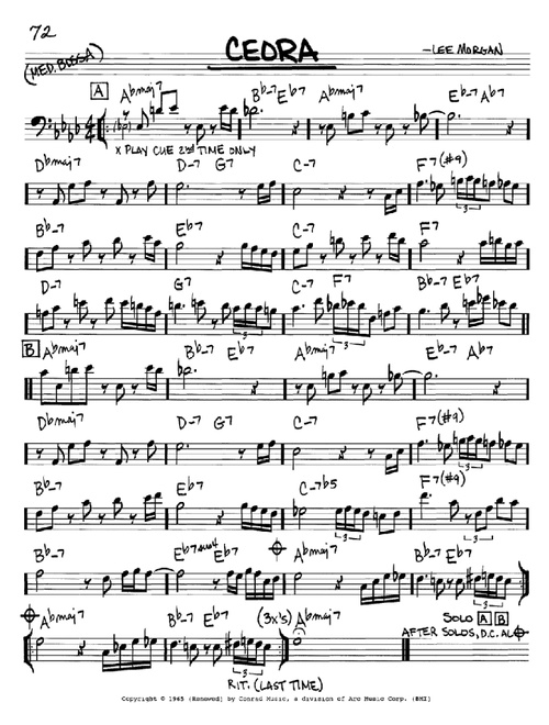 Ceora - Lee Morgan (Real Book - Melody-Chords)