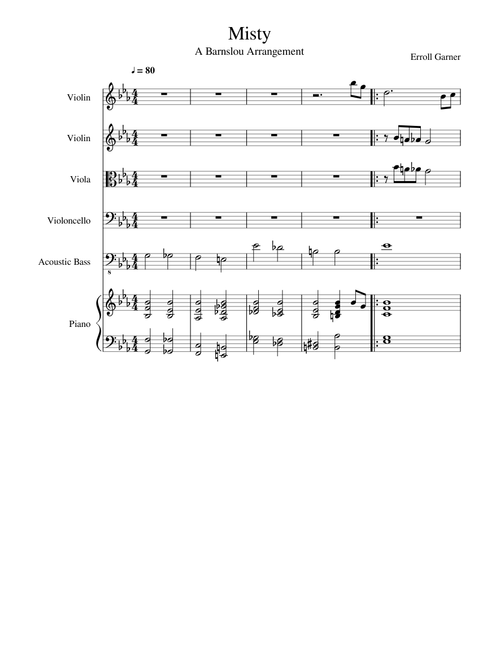 Misty - Errol Garner - Barnslou Arrangement