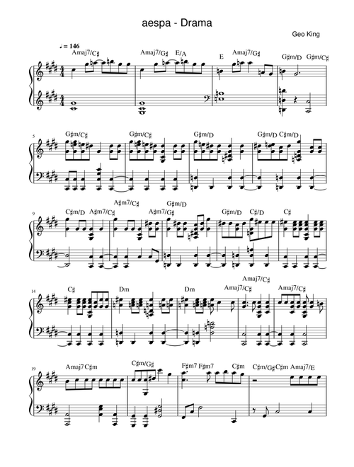 Drama (Arr. Gregory King) - Aespa (Easy Piano)