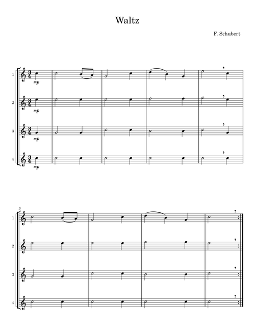 Chopin: Waltz Op.34, No.2 - String Quartet - F Schubert, G Puccini, F Chopin, F Mendelssohn-Barthold