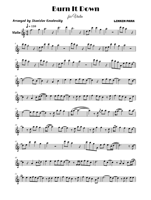 Burn It Down – Linkin Park (Violin Cover by Stanislav Kovalevskiy)