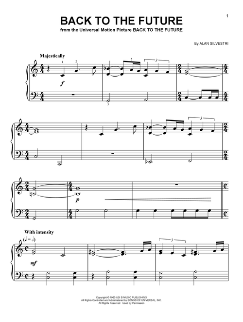 Back To The Future (from Back To The Future) - Alan Silvestri (Easy Piano)