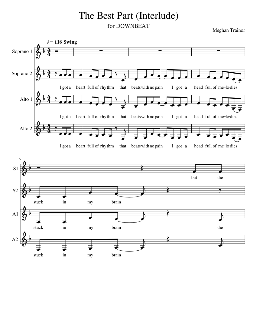 The Best Part (Interlude) Sheet music for Piano (A Capella) | Musescore.com