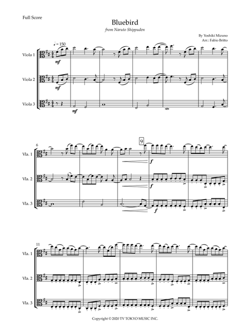 Ikimono Gakari's Blue Bird (Arr. Fabio Britto) - Yoshiki Mizuno (String Ensemble)