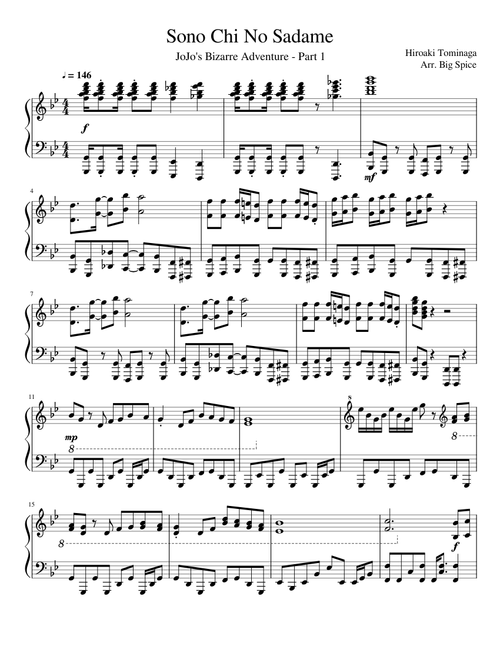 Sono Chi No Sadame - JoJo's Bizarre Adventure (Part 1 Phantom Blood Intro)