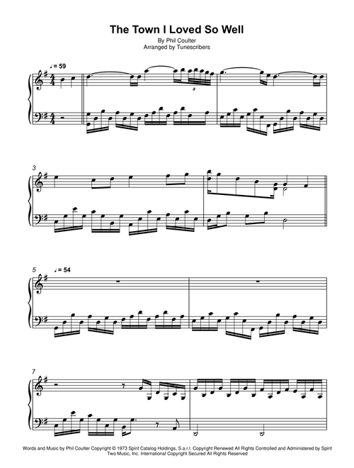 The Town I Loved So Well (Arr. Tunescribers) - Phil Coulter (Piano Solo)