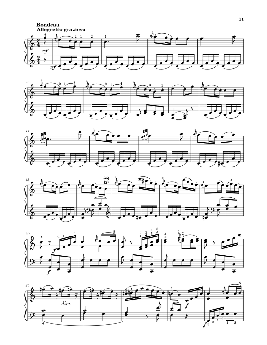 安価 Sonata Piano for music Sheet 309 K. Movement 3rd 7, No. クラシック