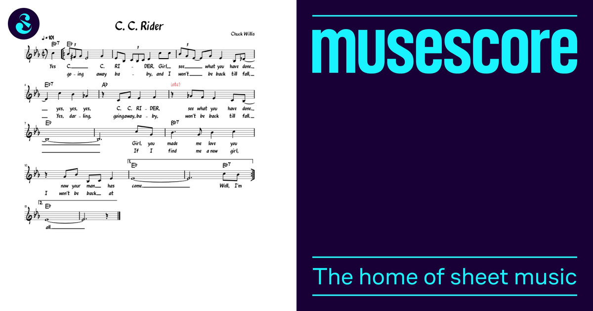 C. C. Rider (Lead sheet with lyrics ) Sheet Music with Chords for Piano ...