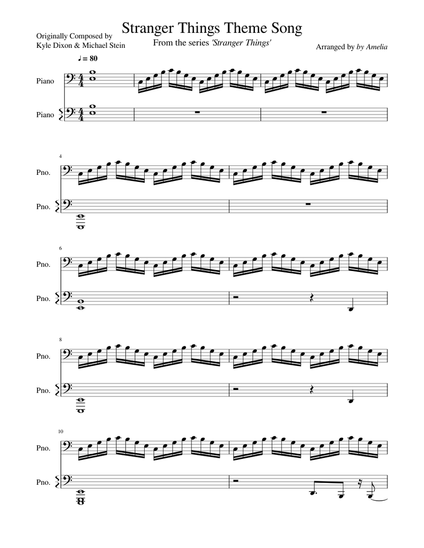 Stranger Things Theme Song Sheet music for Piano (Solo)