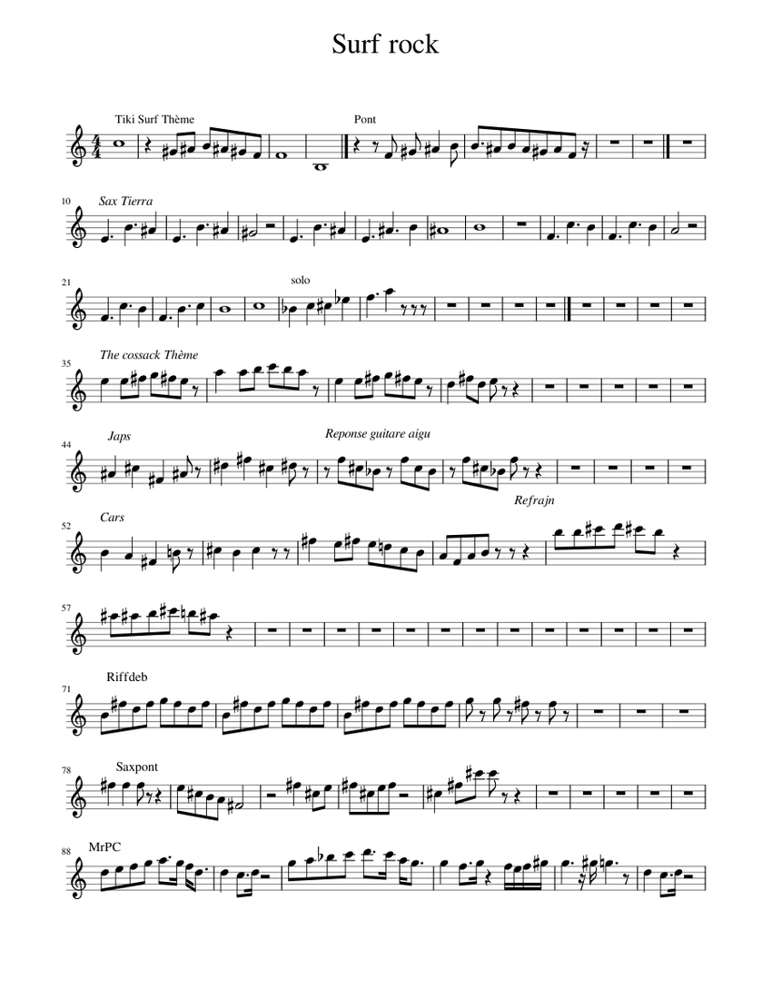 Surf_rock Sheet music for Piano (Solo) Easy | Musescore.com