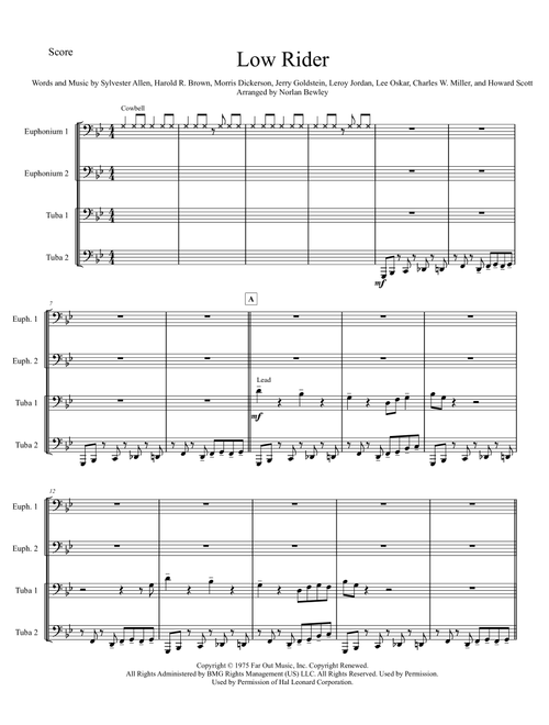 Low Rider (Arr. Norlan Bewley) - War (Brass Ensemble)