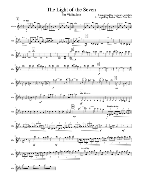 The Light of the Seven Re arranged for Violin Solo