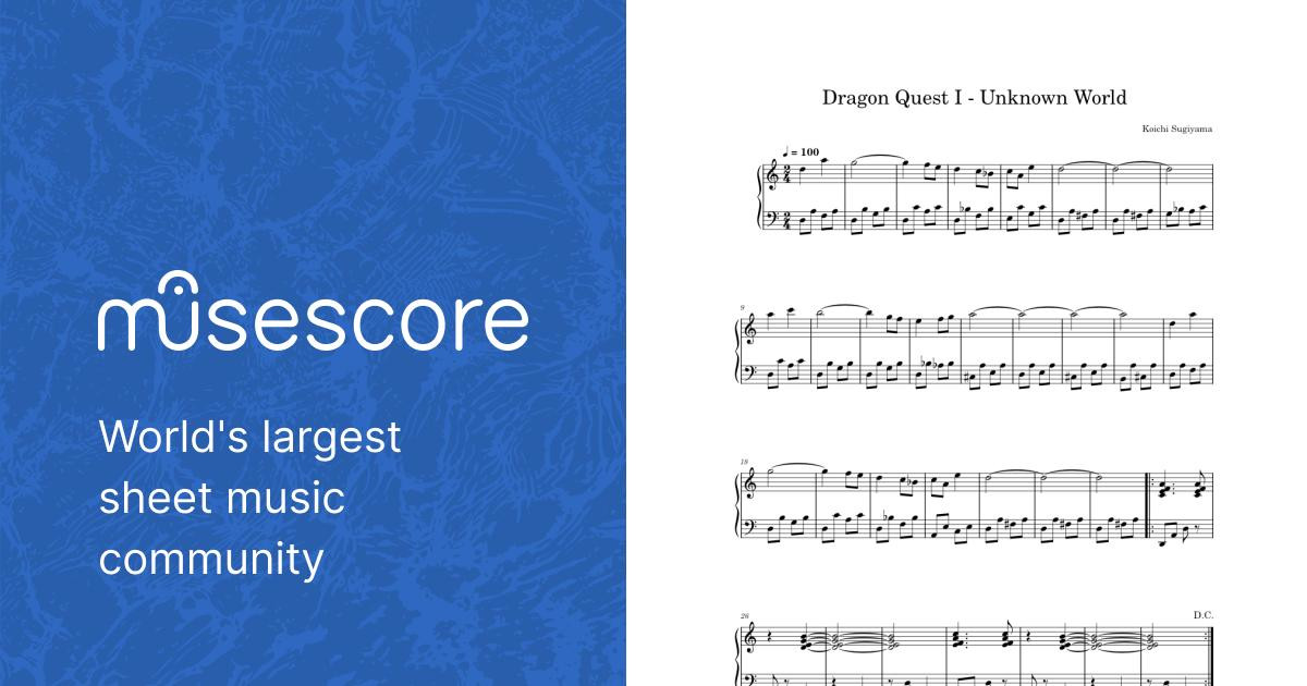 Dragon Quest I - Unknown World Sheet Music for Piano (Solo