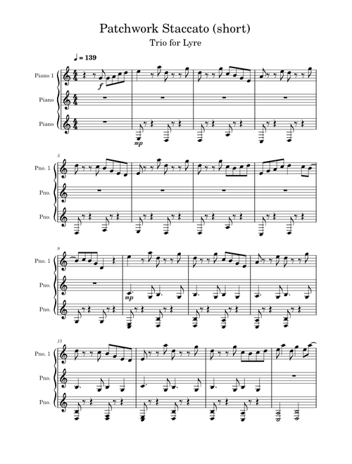 Patchwork Staccato - Genshin Impact Lyre arr.