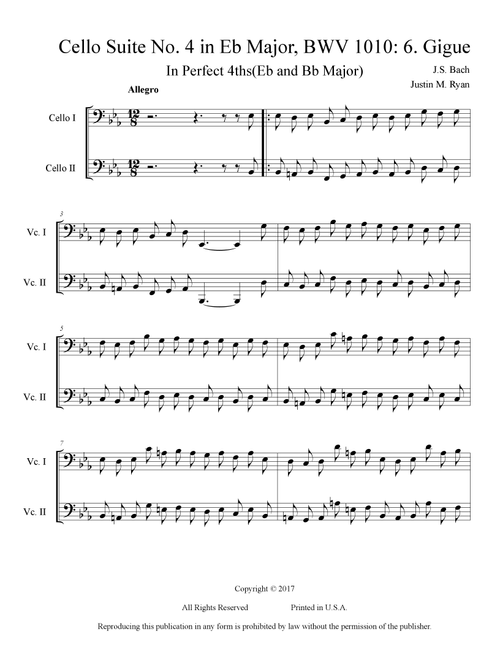 Cello Suite No. 4, BWV 1010: 6. Gigue (Arr. Justin M. Ryan) - J.S. Bach (Cello Duet)