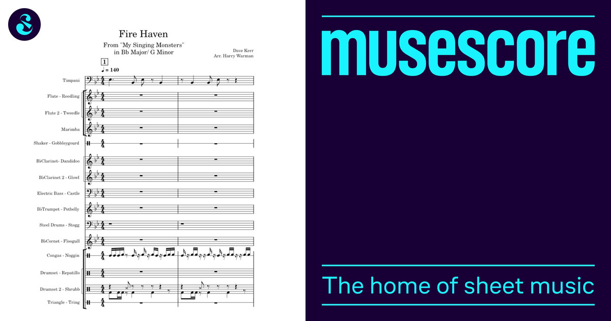 Fire Haven Dave Kerr My singing Monsters Fire Haven Sheet music for