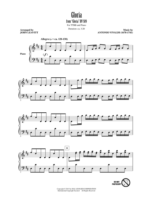 Gloria (arr. John Leavitt) - Antonio Vivaldi (Choral, TTBB)