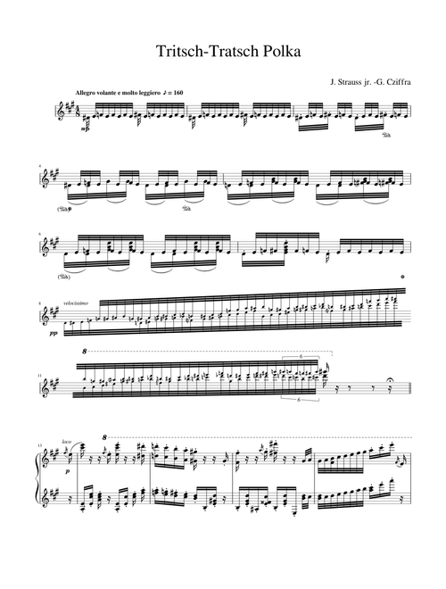 Cziffra : Transcriptions, Tritsch-Tratsch Polka